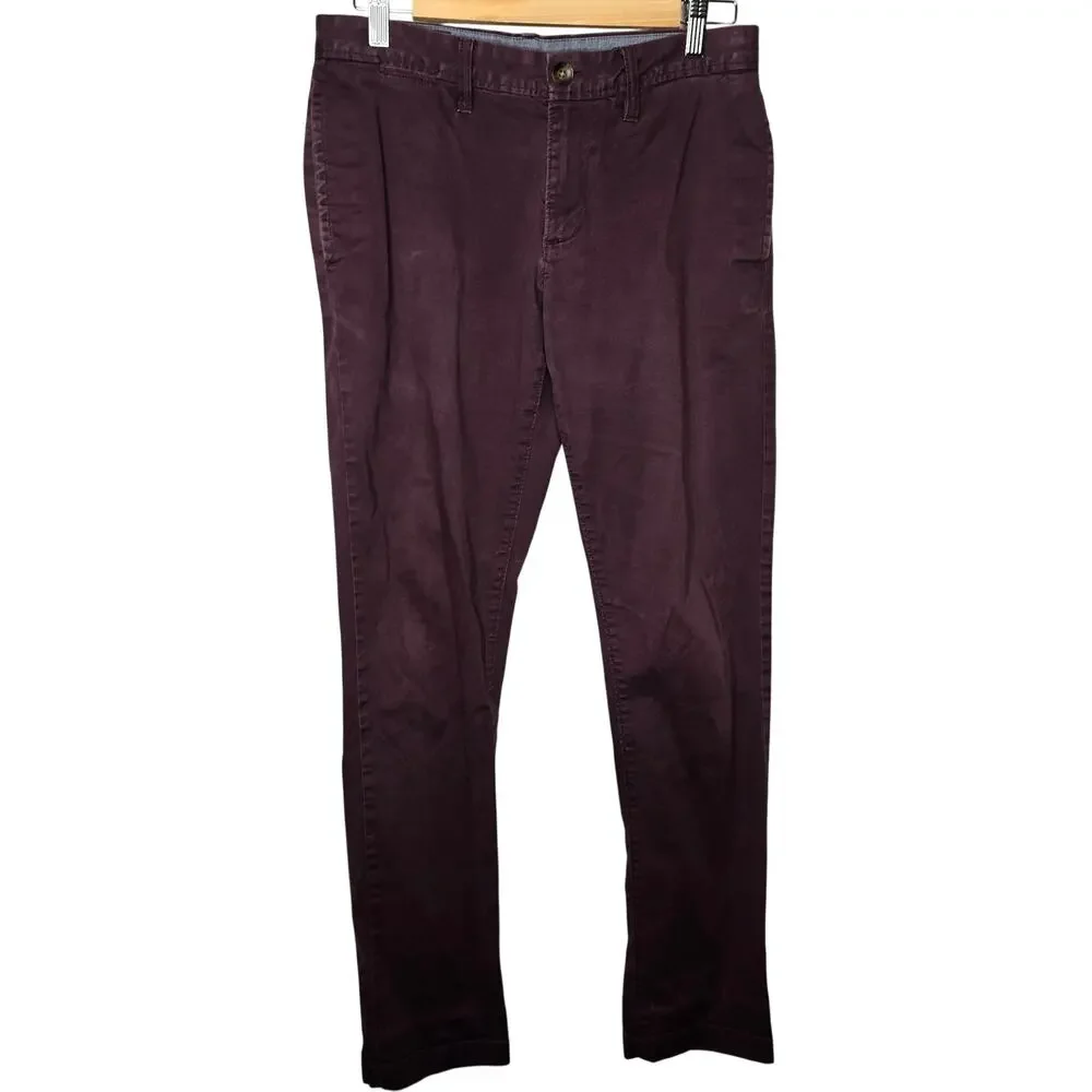 Men's Wallin & Bros Mauve Burgundy Chino Pants Size 30/32